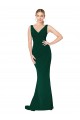 Sleeveless High Neck Stretch Crepe Midnight Green Long Formal Evening Gown / Prom Dress / Bridesmaid Dress Leicester