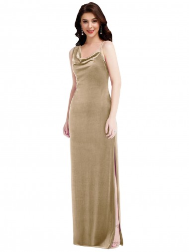 Sleeveless One Shoulder Stretch Velvet Champagne Long Black Tie Evening Gown / Prom Dress / Bridesmaid Dress Leicester